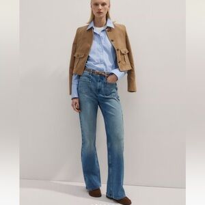 ME+EM 25 Subtle Flair Jean Denim Patch Pockets Mid Wash Tailored Inseam EUC